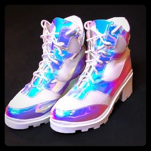 Dolls kill Cosmic Affirmative Holographic Boots
